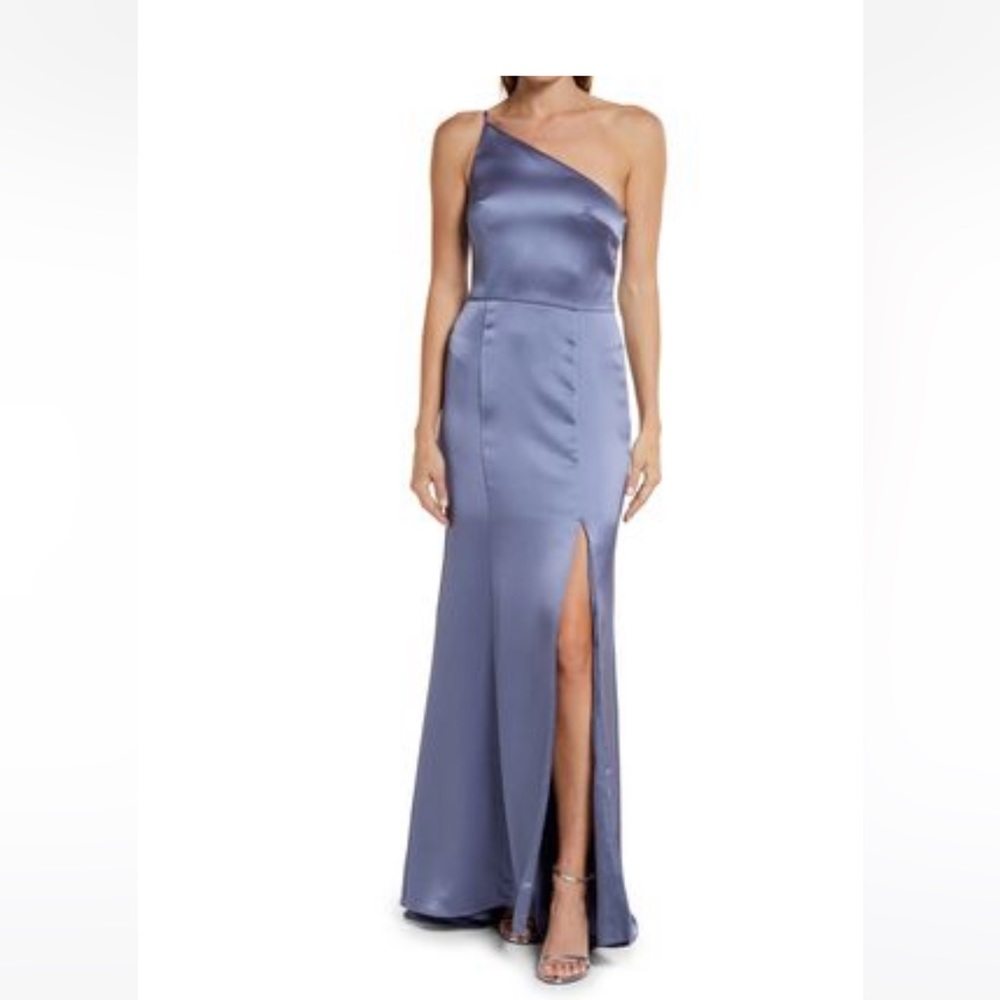 Amsale Kaia Slate Fluid Satin Size 18 NWT Bridesmaids